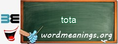 WordMeaning blackboard for tota